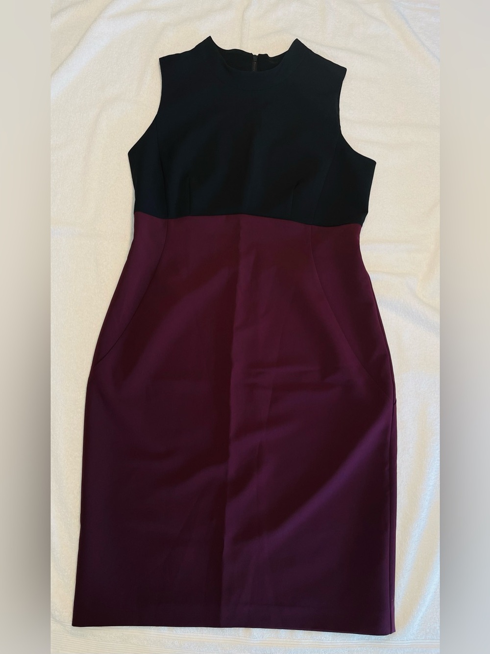 NWOT Halogen Sleeveless Colorblock Mock Neck Sheath Dress | Size 12